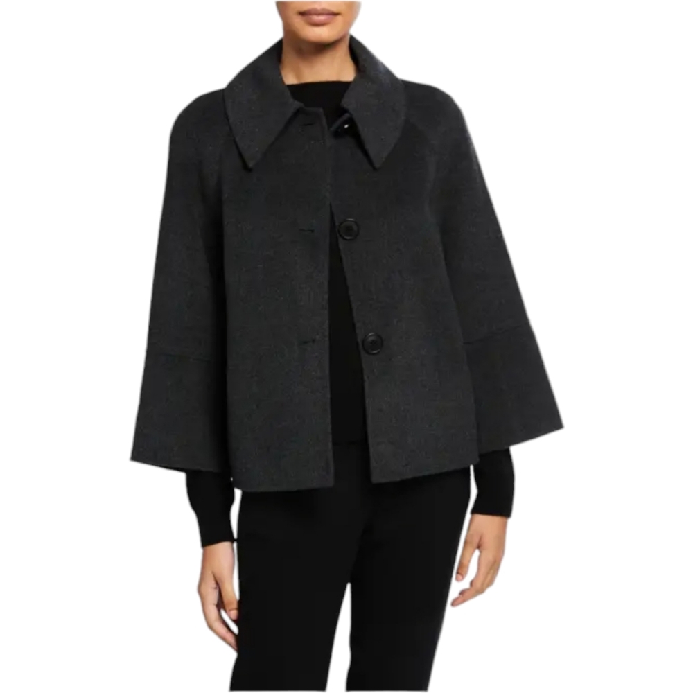 PARIS FASHION ALERT Ellie Tahari Eileen Wool Cashmere Boxy Cropped Jacket size 4